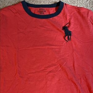 Polo by Ralph Lauren Men's Red Tee with Navy Accents